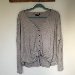 Urban Outfitters Out From Under Grey Waffle Henley